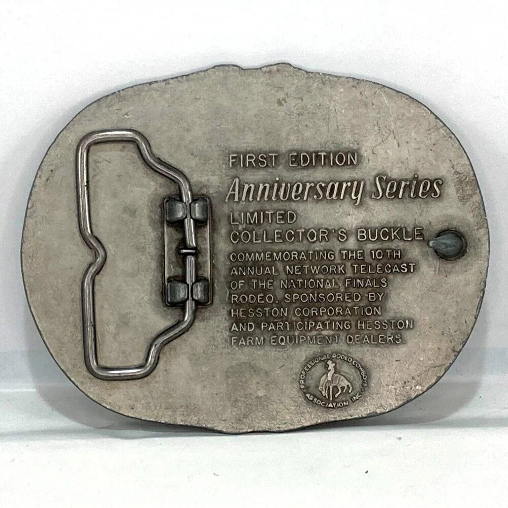 Vintage Belt Buckle 1983 NFR National Finals Rodeo Hesston 25th Anniversary USA‎